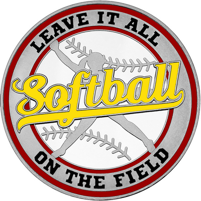 Yellow "Softball" with Maroon Outer Circular Borders
